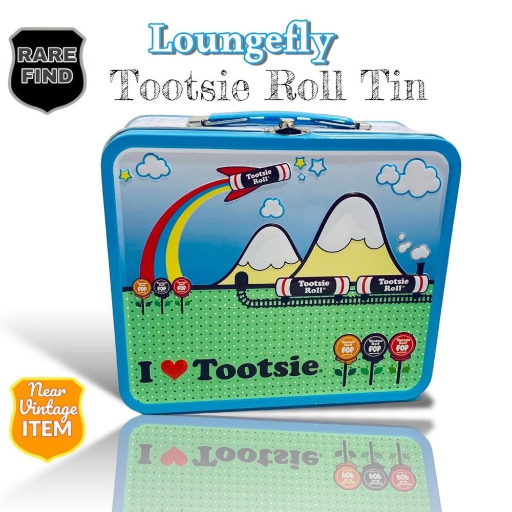 Loungefly I Love Tootsie Roll Pops Flower Candy Metal Lunch Box! RARE! HTF!